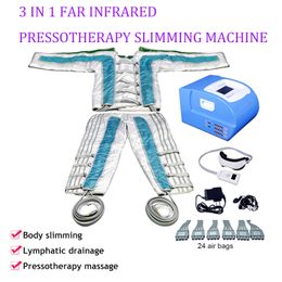 Air Pressure Pressotherapy Slimming Machine 24 Air Cells Lymphatic Drainage Equipment 3 In 1 Eyes Massager Device With Far Infrared Light sports physiotherapy