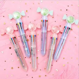 Ballpoint Pens 2Pcs Cartoon Candy 10 Colours Chunky Pen Kawaii Rollerball School Office Supply Gift Stationery Papelaria Escolar