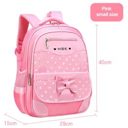 Orthopaedics school Bags For Girls 2020 Bow Sweet Cute Princess Children Backpack cartoon Kids Bookbag Primary School Backpack LJ201225