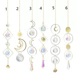 Garden Home Party Decoration Colorful Crystals Suncatcher Hanging Sun Catcher with Chain Pendant Ornament Crystal Balls for Window