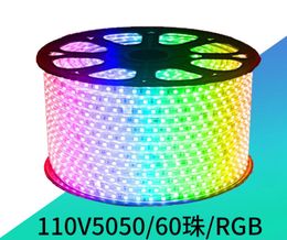 The latest 110v light bar 5050 Colourful 60 lights full Colour double row 120 beads RGB outdoor waterproof led light strip