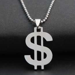 1pcs Stainless steel dollar American money sign pendant necklace world universal currency rich necklace lucky gift Jewellery