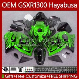 Injection For SUZUKI GSX R1300 Hayabusa GSXR 1300 CC 14 15 16 17 18 19 Body 77No.263 GSXR-1300 Green flames 1300CC 08-19 GSXR1300 08 2008 2009 2010 2011 2012 2013 Fairing
