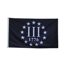 Three Percenter 1776 Symbol Americana Patriotic Flag 3x5ft Polyester Printing Sports Team School Club Indoor Outdoor Shipping Free Shipping