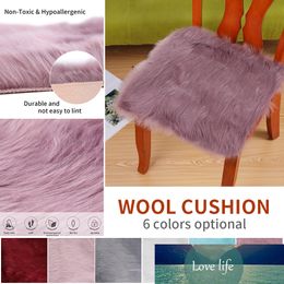 Multi Colours Warm Hairy Wool Carpet Seat Pad Faux Sheepskin Chair Cover Long Skin Fur Plain Fluffy Area Rugs Washable