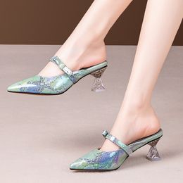 Hot Sale-2020new fashion summer shoes woman sandals genuine leather sexy high heels pointed toe women dress party casual shoes