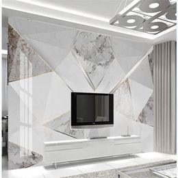custom photo wallpaper Geometric modern minimalist creative abstract marble wallpapers 3d stereoscopic wallpaper