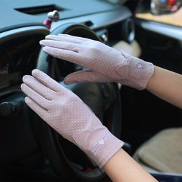 Five Fingers Gloves 2021 Fashion Sun Protection Women Summer Riding Elastic Cotton Thin Driving Full-finger Breathable1