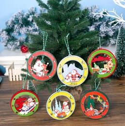 Creative Santa Clause& Snowman Wooden Christmas tree Ornaments Xmas New Year Party Decor Home Decoration#6625