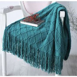 Nordic Knitted Throw Thread Blanket For Bed Sofa Plaid Travel TV Multifunction Nap Cover Blankets Soft Bedspread Blanket Mantas 201222