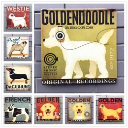 30*30cm PET Dog Vintage Metal Tin Signs Wall Stickers Plates Bar Pub Home Wall Decor Art Painting Festival Decoration Tools N140 Y200108