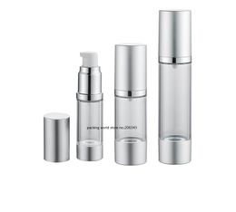 50ML matte silver airless bottle for lotion emulsion serum liquid foundation whitening essence recovery complex packing