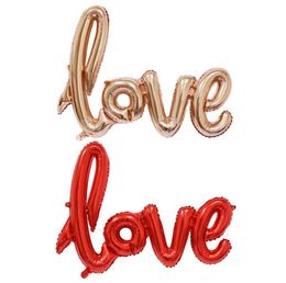 100pcs 40inch Romantic Letter Balloons Rose Gold LOVE Foil Balloons Wedding Decoration Ballons 108*64cm Free Shipping SN3709