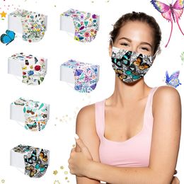 Free shipping 3-7 days to US Butterfly Disposable Face Mask with Elastic Ear Loop 3 Ply Breathable for Blocking Dust Air Anti-Pollution Mask