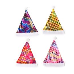 hot Christmas gift printing Sequin Hat Santa Hat party decorations holiday Christmas hat decoration party hats 4style T2I51563