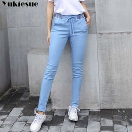 streetwear Harem pants capri trousers women linen leggings summer lady casual plus size stretch long slim pantalon femme 201031