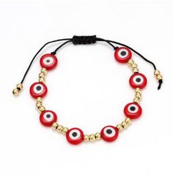 Lucky Eye Glass Beaded Bracelet Colorful Evil Eye Charm Bracelet Gold Silver Color Chain Bracelet for Women Female Jewelry