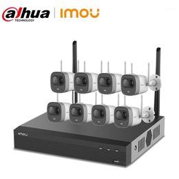 2022 dahua 2mp Dahua imou 8ch 2MP NVR Kits Système de sécurité sans fil Caméras H.265 8pcs Outdoor Etanche WiFi Caméra IP Surveillance vidéo Set1