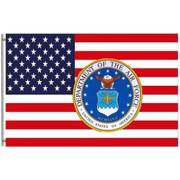 US Air Force Flag 3x5 FT with Brass Grommets Patriotic Eagle Flag, 100D Polyester Fabric Hanging Outdoor Indoor, Free Shipping