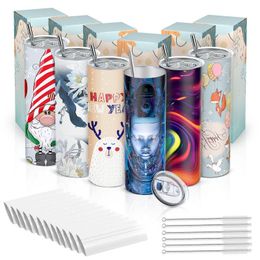 Craft Tools  30oz Sublimation Blanks Straight Skinny Tumbler Double Wall Stainless Steel Water Bottle Cups For Great DIY Gift Wholesale