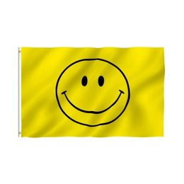 Yellow Smiley Face Cool 3x5ft Flags for Guys- Vivid Colour Outside Indoor High Quality with Grommets