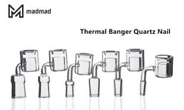 Thermal smoking banger quartz nail clear joint 10/14/19mm male/female double tube for glass water pipes bongs oil rig