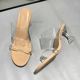 2021 nuovi sandali da donna PVC gelatina tacco di cristallo trasparente donna sexy tacchi alti sandali estivi pompe scarpe taglia1