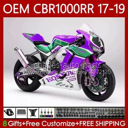 Body Kit For HONDA CBR 1000 CBR1000 RR CC Purple White 2017-2019 Injection Bodywork 75No.153 CBR 1000CC 1000RR CBR1000RR 17 18 19 CBR1000CC 2017 2018 2019 OEM Fairing