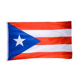 Puerto Rico Flag Banner 3x5 FT 90x150cm Double Stitching 100D Polyester Festival Gift Indoor Outdoor Printed Hot selling