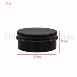 50pcs 100g black Aluminium Metal Cosmetic Refillable Container Professional Cosmetics Cream Jar Pot Bottle