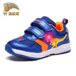 DINOSKULLS Baby Leisure Shoes Boys Girls 1 Year Infant Children's Sneaker LED Light Spring Breathable Kids Toddlers Sports Shoes LJ201104