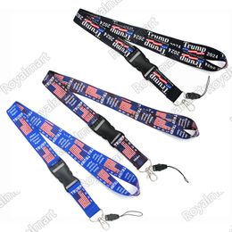 2024 Trump Lanyards Keychain Party Favor USA Flag ID Badge Holder Key Ring Straps for Cell Phone