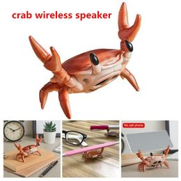 crab speaker Portable Wireless Bluetooth5.0 Speakers Cute Crab Phone Holder wireless speaker With Mic Support TD Card Home Decoration Gift