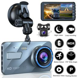 4" 2.5D 1080P Dual Lens Car DVR Video Recorder Dash Cam Smart G-Sensor Rear Camera 170 Degree Wide Angle Ultra HD Resolution