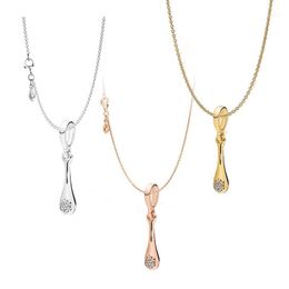 Chains LR Pan 925 Silver Fashion Classic Love Pod Necklace Pendant Valentine's Day Gift Girlfriend Party Set Rose Gold