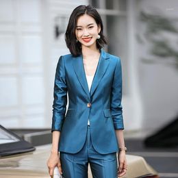 Formal Uniform Designs Women Business Suits High Quality Fabric Pantsuits Ladies Office Work Wear Clothing Sets Career Blazers1