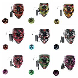 Halloween Mask LED Glowing Horror Masks Cosplay Costume Masks Plastic Full Face Masks Ghost Festival Dance Mask Party Props 10 Designs BT755