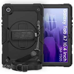 Hand Strap Shoulder Strap 360 Rotatable Kickstand Protective Case built-in Screen Protector for Samsung Galaxy Tab A7 T500 T505 T507 10.4"