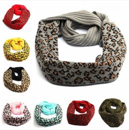9 Styles Knitted Leopard Scarf Woman Wool Autumn Winter Warm Knitting Scarves Crochet Neck Gaiter Fashion Printed Neckerchief