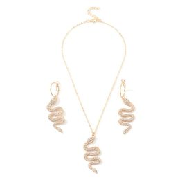 Party Snake Necklace Earrings Animal Dangle Women Pendant Necklace Trendy Female Birthday Jewelry Set Gift