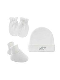 Baby Letter Graphic Hat & Gloves & Socks SHE