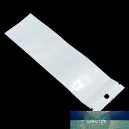 100Pcs White / Clear Self Seal Zipper Plastic Retail Packaging Packing Bag Zip Lock Storage Bag Package with Hang Hole