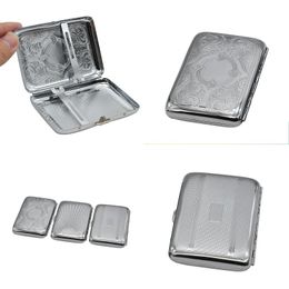 Metal Retro Cigarette Case Silvery Plated Reflection Open Lid Containers Strong Rectangle Cases Smoking Portable 5 5xb G2
