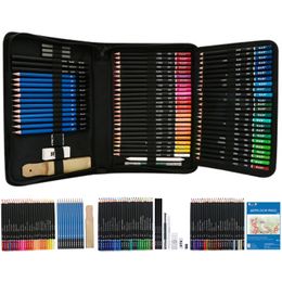 96pcs Professional Sketch Drawing Pencils Set With Charcoal Graphite Oil Colored Pencil Painting Book Kit For Student Artist 201223