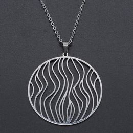 Pendant Necklaces Geometric Stainless Steel Water Wave Necklace For Women Accept OEM Order Fashion Jewellery Dainty