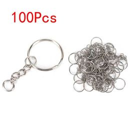 100pcs 25mm Key Chains Tags Accessories Rings Plated Steel Round Split Ring for Pet Id Tags Pet Dog Cats Tag Collar Accessories 201104