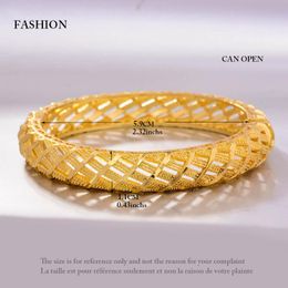 Annayoyo 4Pcs lot 24K Dubai India Ethiopian Gold Filled Colour Bangles For Women girls party Jewellery Bangles&Bracelet gifts12483