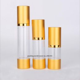 30ML matte Gold airless bottle for lotion emulsion serum liquid foundation sunscreen recovery complex cosmetic packing