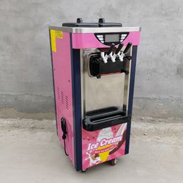 Fully Automatic Soft Ice Cream Machine Stainless Steel Ice Creams Makers Three Flavours Vertical Sundae Vending 110V 220V