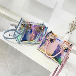 Transparent Hologram Hand Bags Ladies 2018 New Fashion Laser Crossbody Handbag PVC Female Big Tote Girl Clear Purses Bolso Mujer1